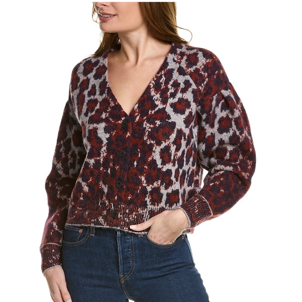Rag and Bone of New York Sarah Leopard Cardigan XL